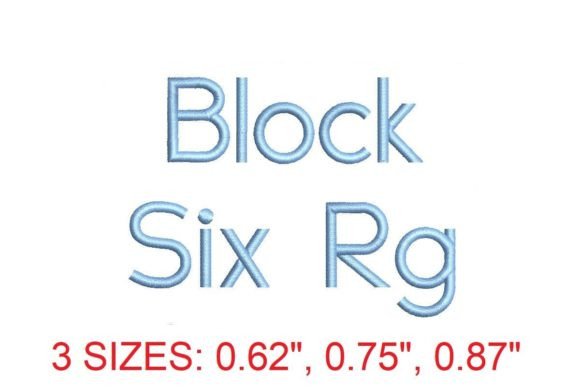 Block Six Rg Embroidery Font: Bold and Modern