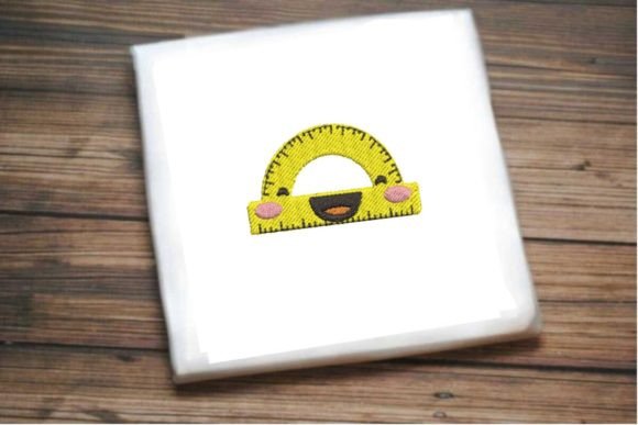 Charming Smiling Protractor Embroidery Design