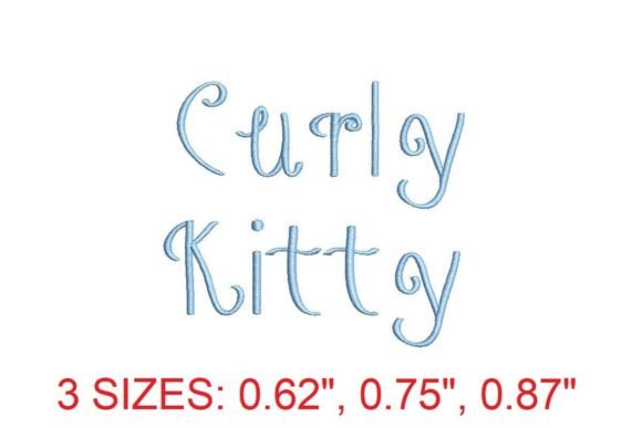 Curly Kitty Embroidery Font: A Whimsical Touch