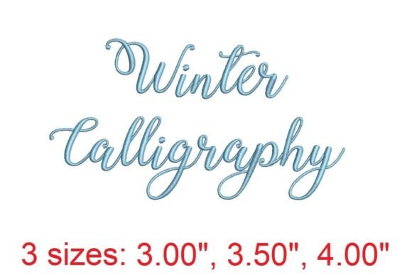 Elegant Winter Calligraphy Embroidery Font